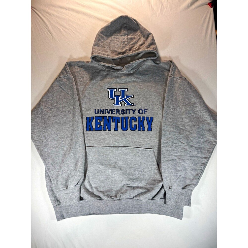 Vintage Big Ball Sports University of Kentucky Hoodie 2XL Grey Y2K Wildcats